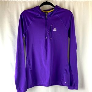 Adidas purple techfit half zip hoodie size medium